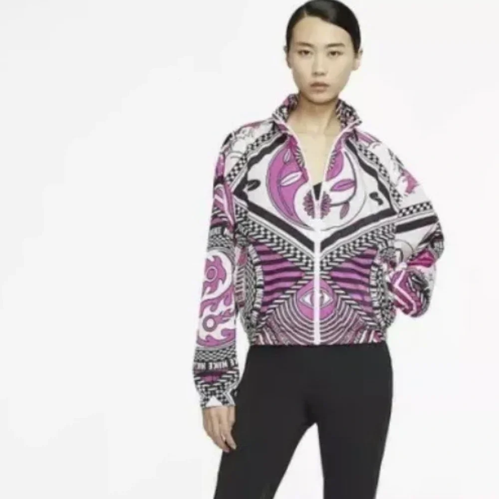 Pink & Black Nike yin & yang Patterned Jacket rare jacket flame eye logo spring